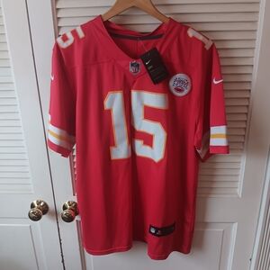 Brand New Kansas City Cheifs Patrick Mahomes Nike Red and White Men's Jersey